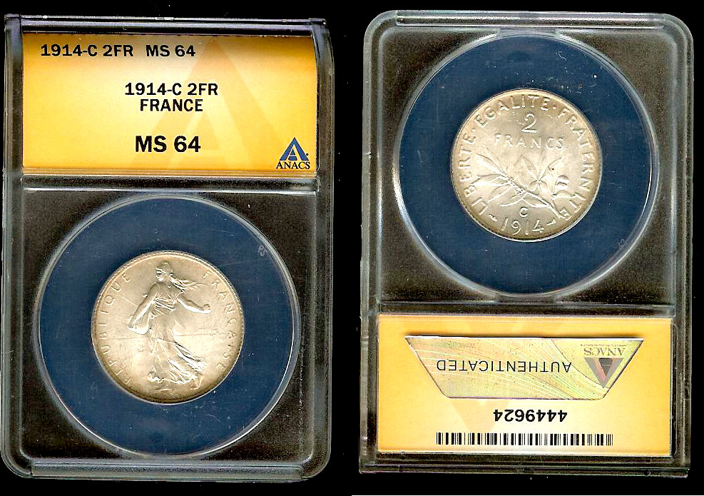 2 francs Semeuse 1914C MS64